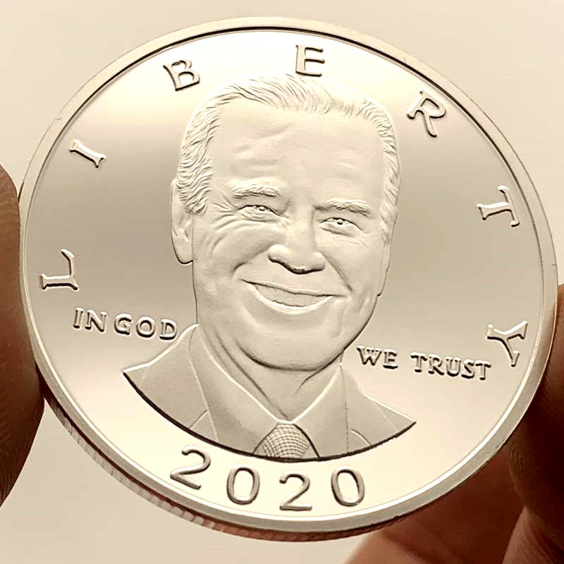 2020美國大選總統拜登鍍銀紀念章 收藏幣金幣風云人物紀念幣硬幣