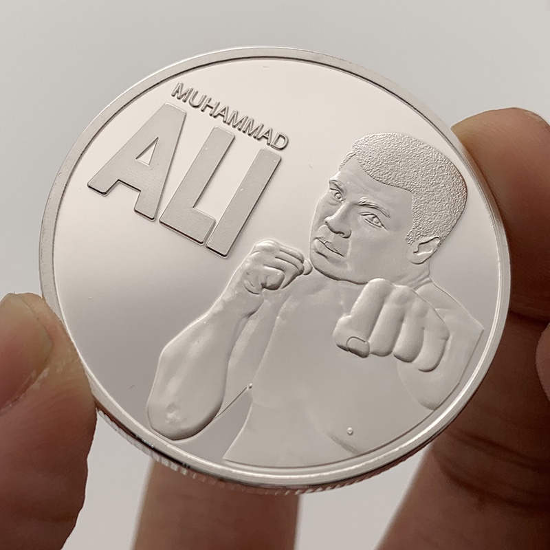 美國拳王阿里鍍銀紀念章 收藏幣牙仙子金幣硬幣紀念幣