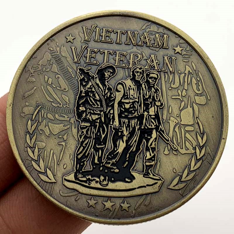 越戰老兵青古銅紀念章 美國越南戰爭金幣硬幣紀念幣