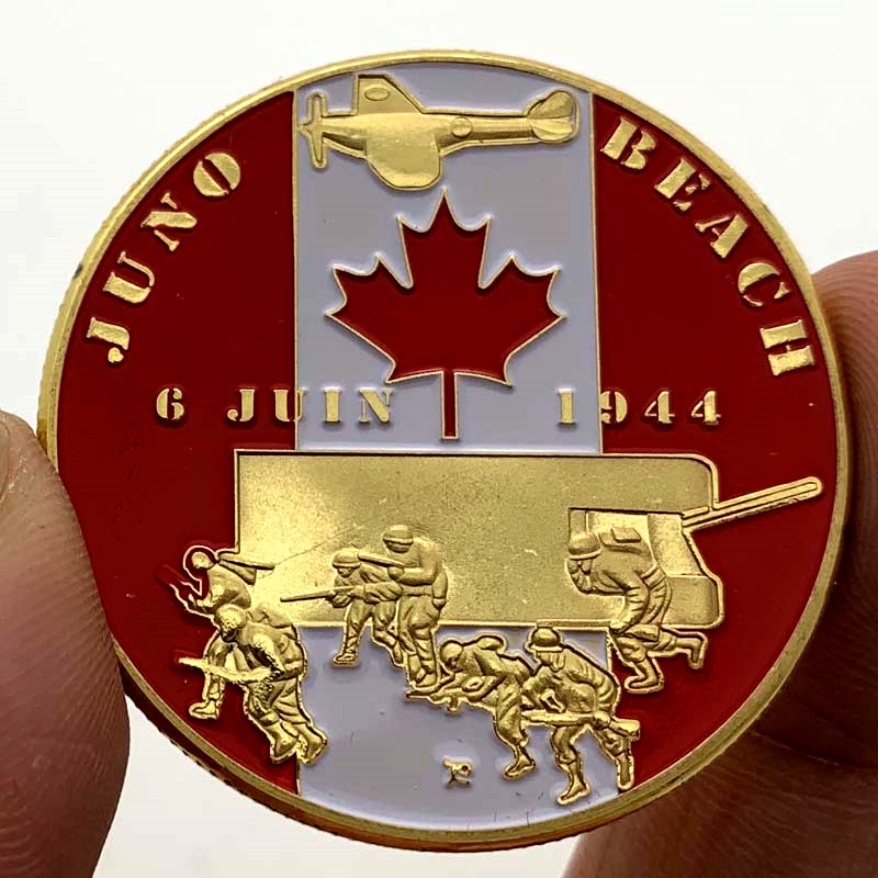 美國楓葉陸戰隊坦克跳傘鍍金紀念幣 收藏幣把玩戰斗機金幣硬幣
