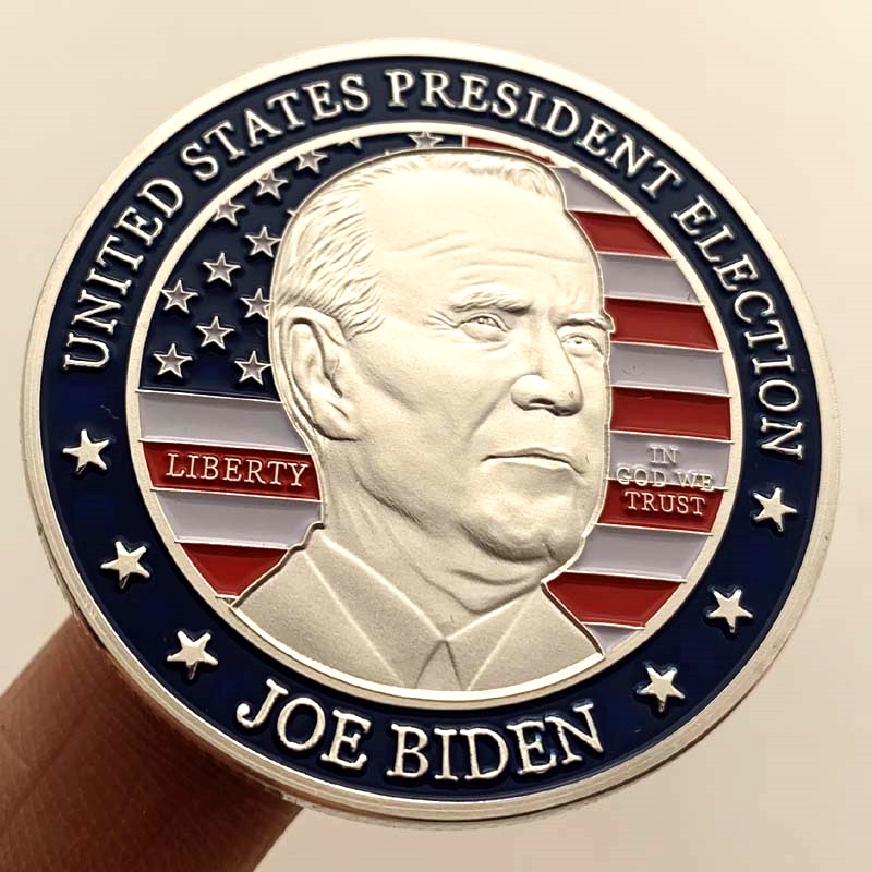 2020美國大選總統拜登鍍銀紀念幣 收藏幣風云人物金幣硬幣紀念章