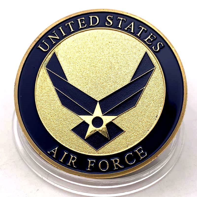 美國飛虎隊鍍金紀念幣 收藏空軍軍迷紀念章硬幣戰斗機金幣