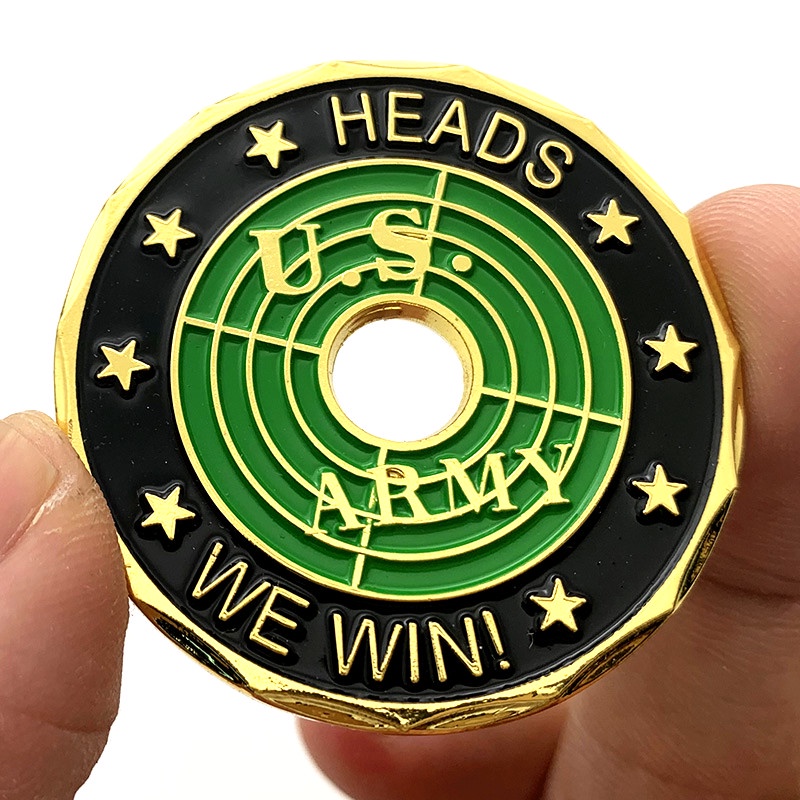 美國決策幣鏤空鋅合金烤漆紀念章 浮雕硬幣金幣WIN紀念幣LOSE幣