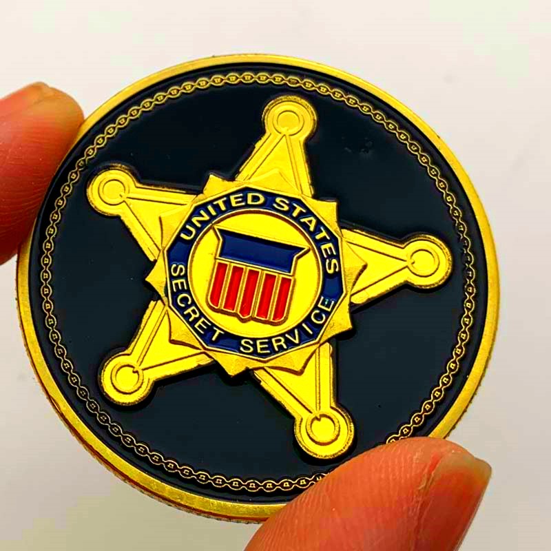 美國五角星鍍金紀念章 擺件把玩幣工藝金幣浮雕硬幣紀念幣