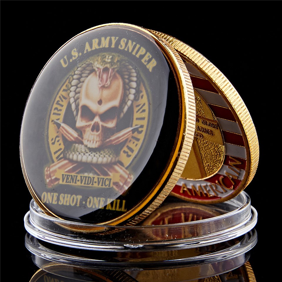 美國海軍骷髏鍍金紀念章 收藏幣工藝硬幣金幣紀念幣