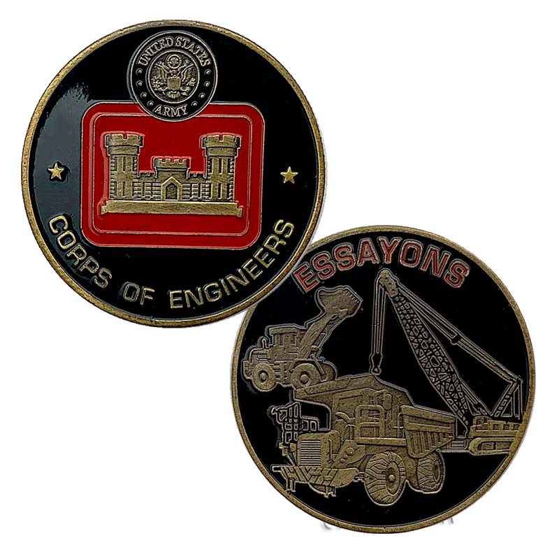 美國陸軍工兵部隊鍍金浮雕紀念章 收藏幣金幣硬幣紀念幣