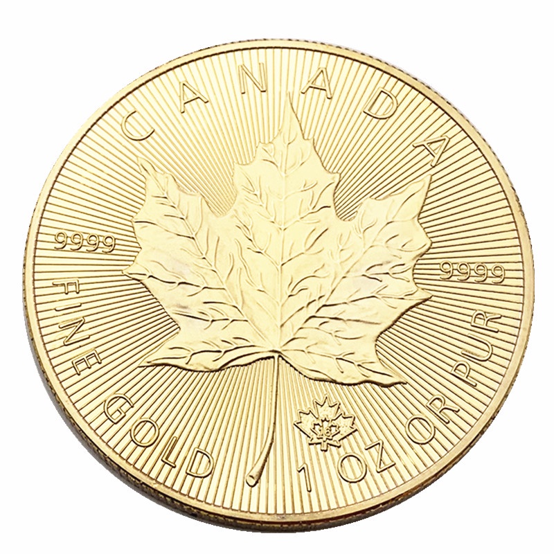 2015加拿大楓葉紀念幣英聯邦女王金幣 工藝楓葉鍍金幣硬幣
