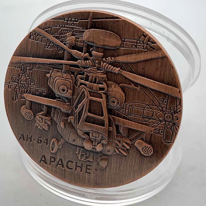 美國AH-64武裝直升機金幣戰斗機仿古飛機硬幣 收藏幣金幣紀念章