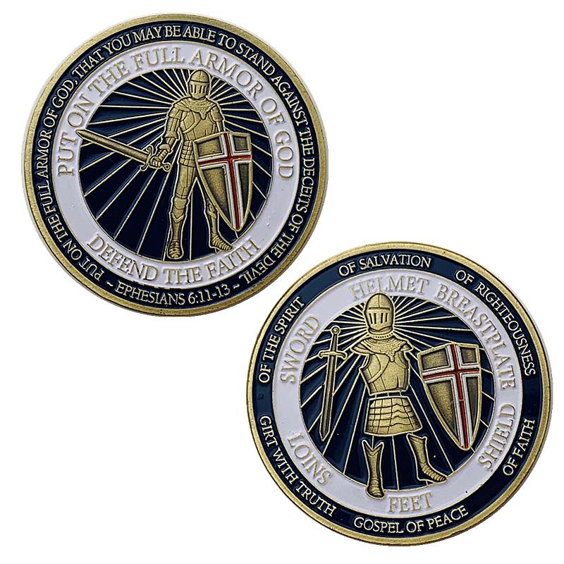 美國鎧甲勇士鍍青古銅紀念章 收藏把玩創意工藝金幣硬幣紀念幣