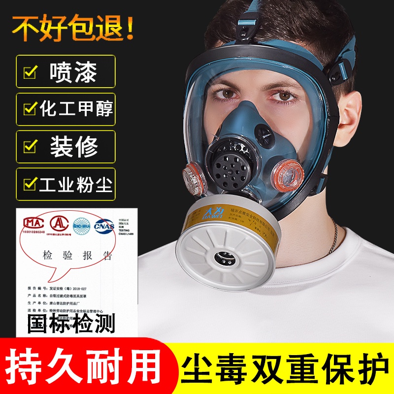 *優選繁星消毒面具防毒防煙面罩全面罩噴漆打農藥電焊口罩放毒氧氣防多功能