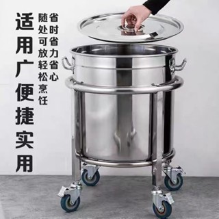 ·熱賣*精品加厚不銹鋼湯桶架子湯鍋開水桶帶滑輪支架食堂餐廳商用保溫桶推車哆啦A夢百貨