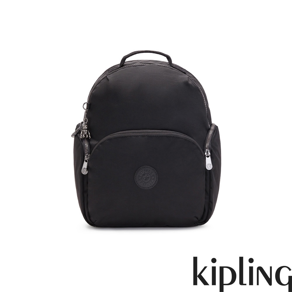 Kipling 極致低調黑實用旅行後背包-BASIA