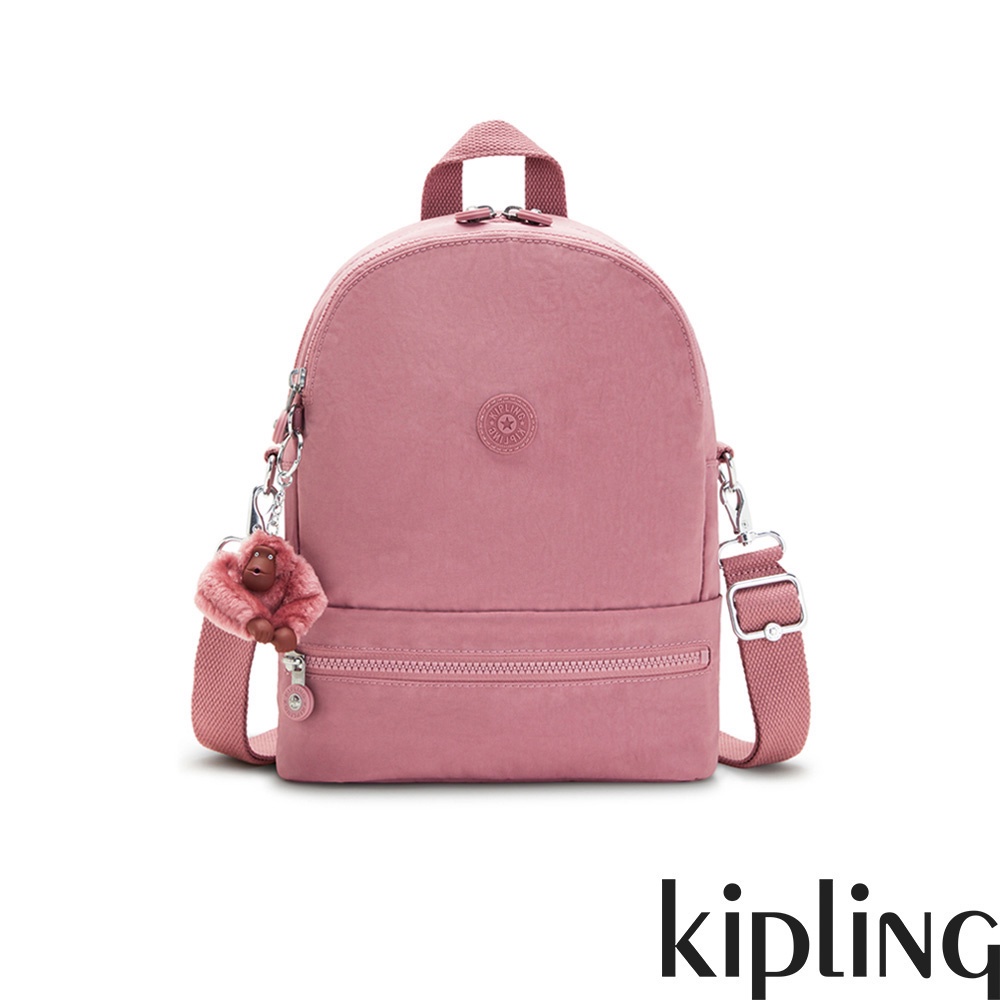 Kipling 粉嫩草莓優格兩用後背包-IVES S