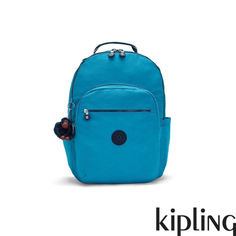 【▲限量】Kipling 經典綠松石藍機能手提後背包-SEOUL