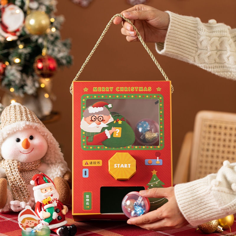 扭蛋機背包迷你遊藝機禮物 耶誕節小朋友玩具小禮品盒手提盒兒童創意耶誕老人有趣