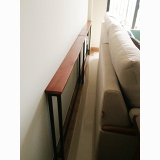 沙發后置物架靠墻邊桌實木床頭收納書架子玄關架長條架長條窄桌子