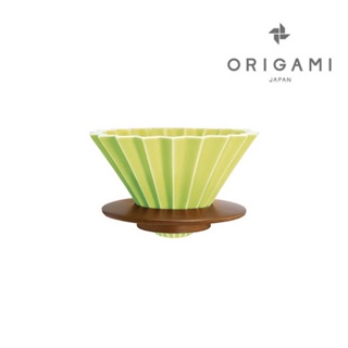 【日本Origami】摺紙濾杯 青草綠 M號<含木座> 送蛋糕濾紙或極萃錐形濾紙 日本美濃燒 世界手沖冠軍指定 正貨