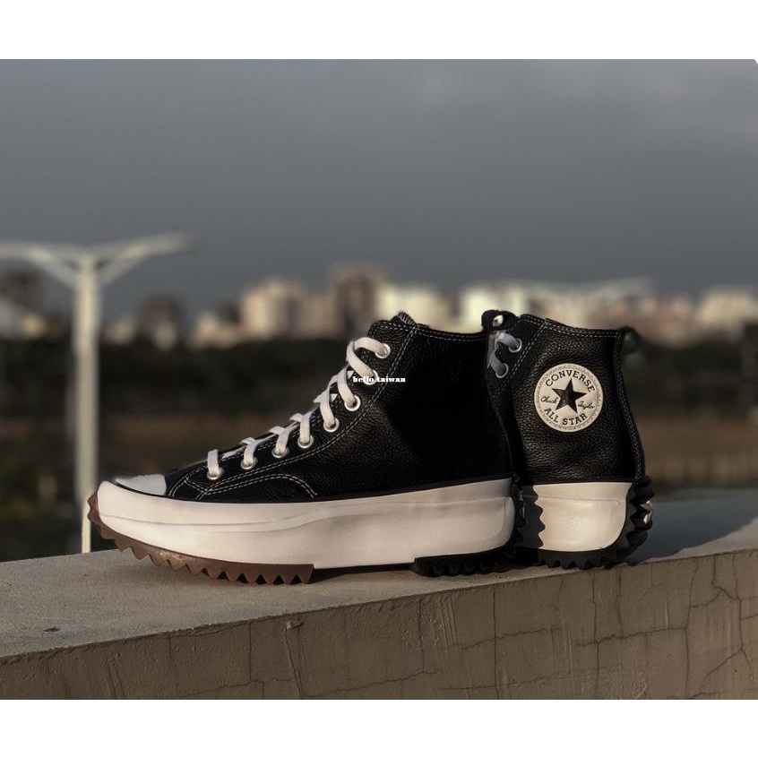 Converse Run Star Hike Hi 黑 荔枝皮 厚底 增高 休閑鞋A04292C