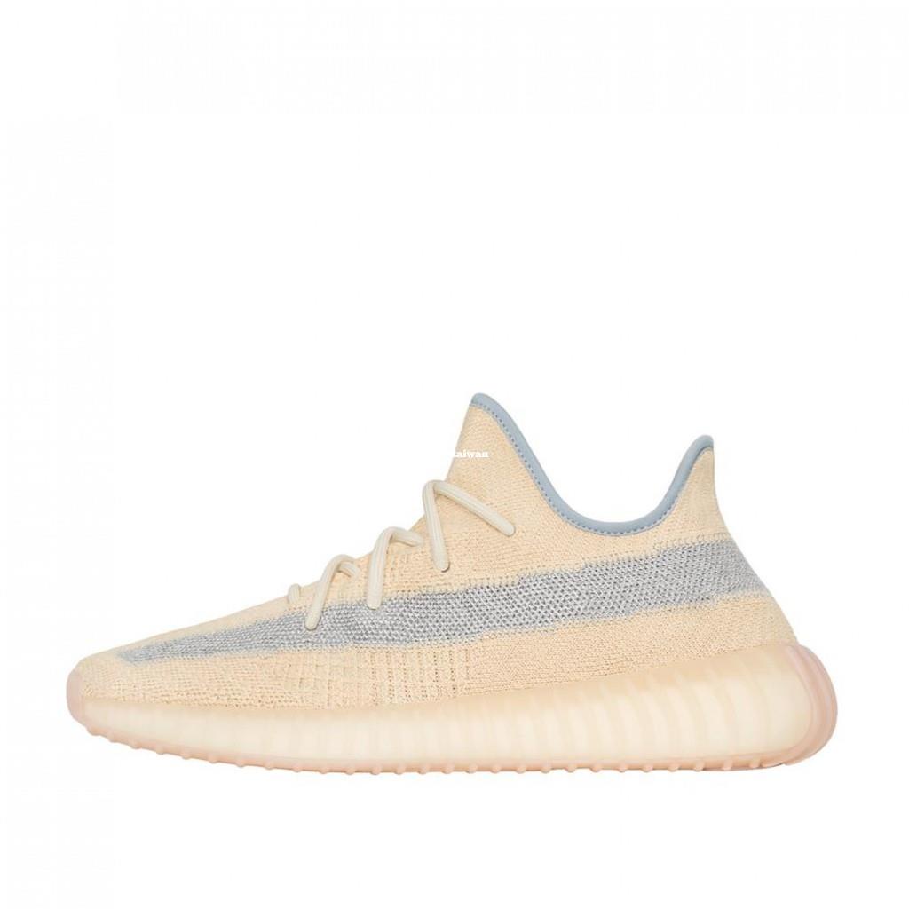 Adidas Yeezy Boost 350 V2 Linen 麻布 奶茶 側邊 反光 慢跑鞋FY5158