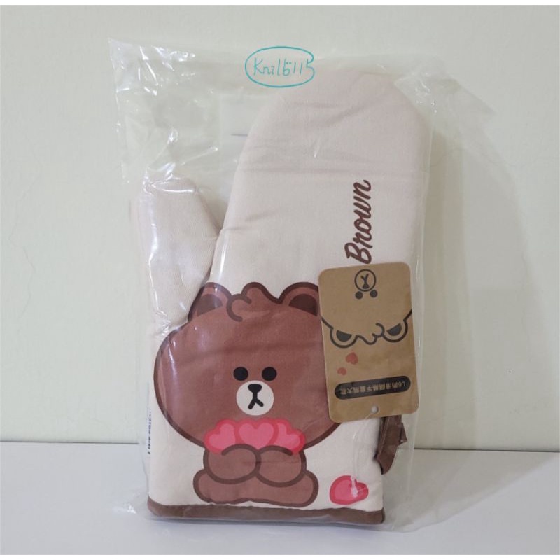 Line Friends L6防滑隔熱手套 熊大款 愛心熊大 烘焙 烤箱 手套 防熱 廚房用品 烹飪 厚手套