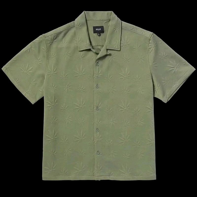 美牌 HUF WEED 大麻葉 短袖 襯衫 嘻哈 饒舌 尺寸：綠S/M/L 白M/L/2XL
