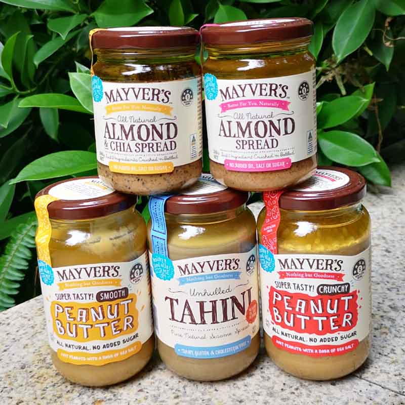 Mayvers peanut butter tahini澳大利亞無加糖芝麻醬扁桃仁花生醬
