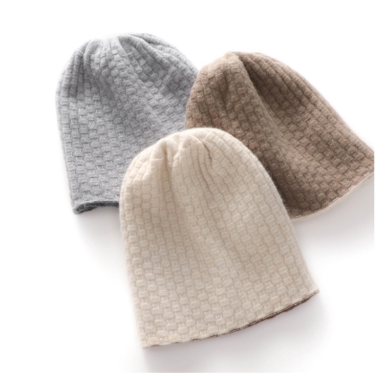 純羊毛帽子女冬韓版休閑百搭保暖護耳毛線帽包頭帽針織羊毛帽