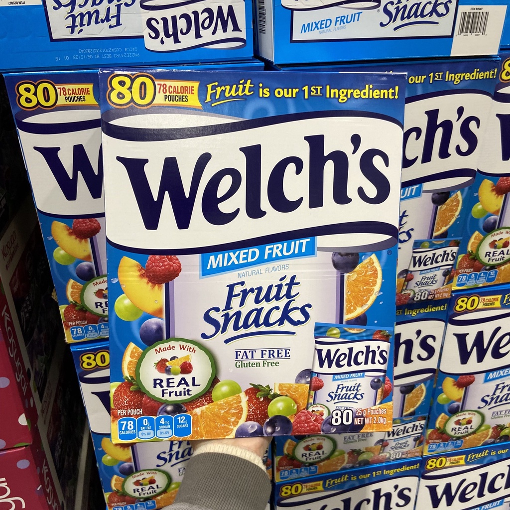 美國進口純果籃welchs混合水果軟糖零脂低熱量