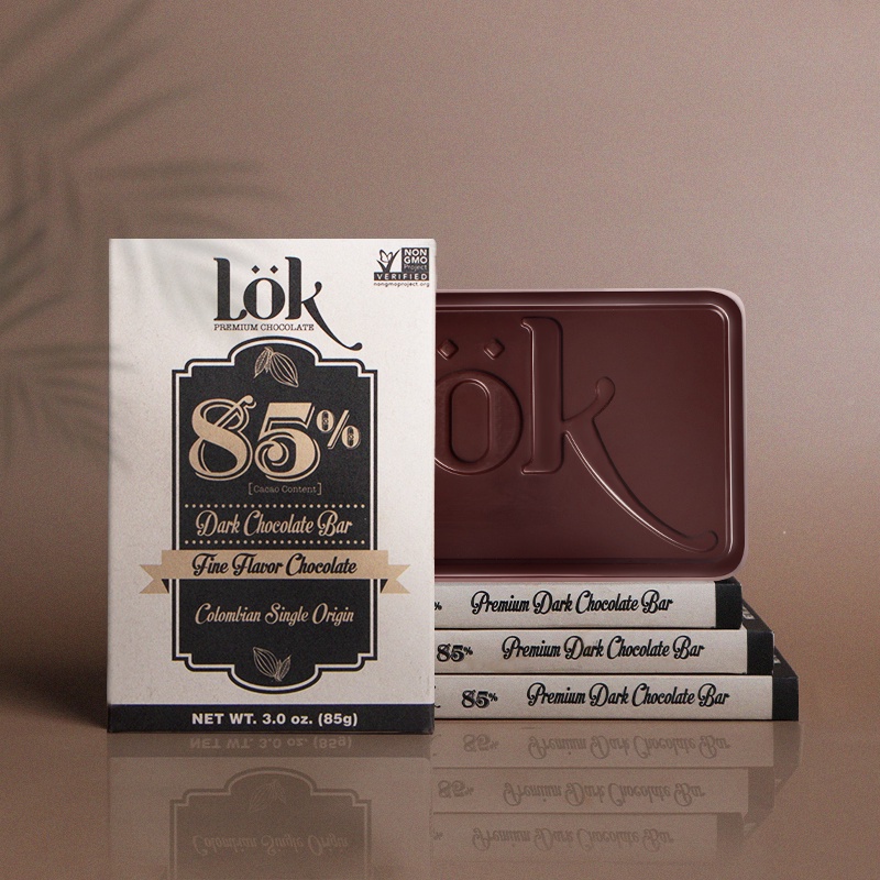 LOK哥倫比亞黑巧克力85%可可脂高檔零食生日情人節生日禮物