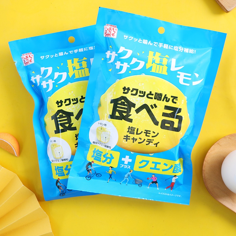 日本零食品松屋海鹽檸檬味夾心糖果73g酸甜水果糖喜糖硬糖果
