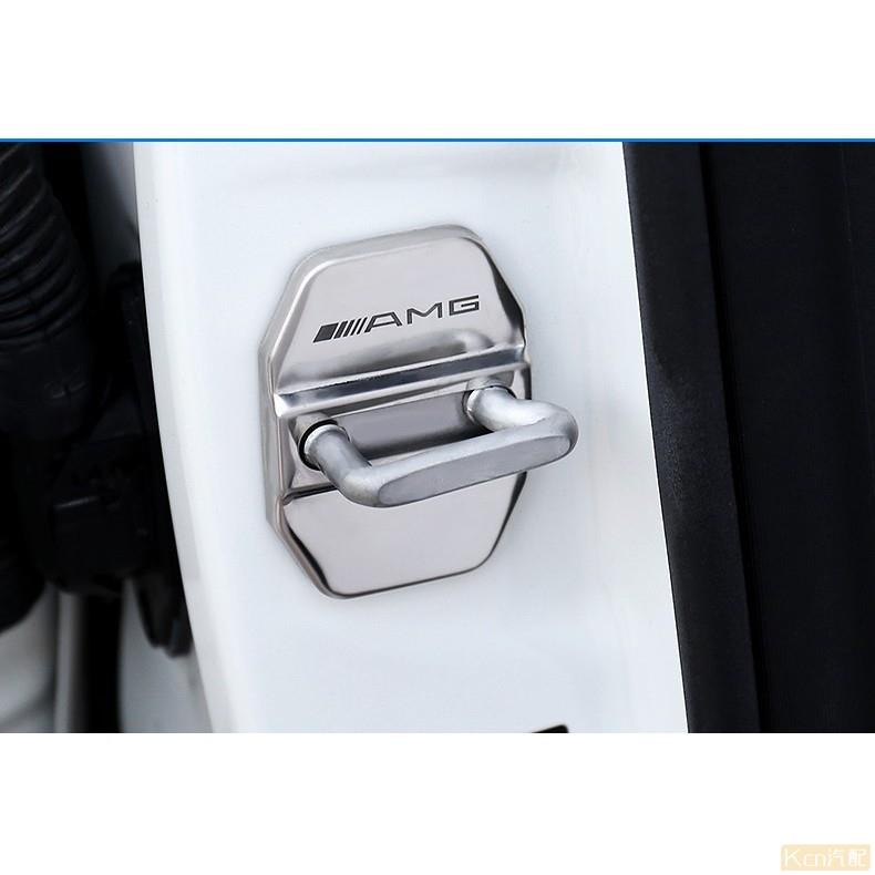 Kcn車品適用於BENZ 賓士 AMG (4個) W204 W205 門鎖蓋 門扣蓋 門蓋 保護蓋 C200 C300