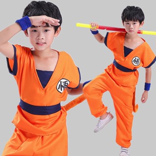 【一號】萬聖節兒童七龍珠孫悟空衣服男童龜派cosplay動漫裝扮服裝演出服