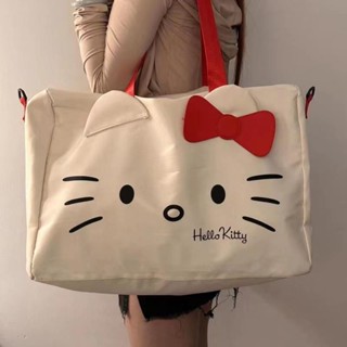 【熱銷免運】原創Kitty貓少女校園衣服收納袋輕便拉桿旅遊出差手提包行李收包 日式衣物收納袋 衣服分格袋 衣服收納袋 衣