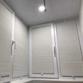 精品*優選免打孔廚房衛生間升降百葉窗簾內開窗簾防水蜂巢簾遮光隔熱風琴簾Moon精選百貨鋪
