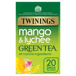 Twinings川寧芒果荔枝味綠茶英國 水果綠茶袋泡茶20包可冷泡