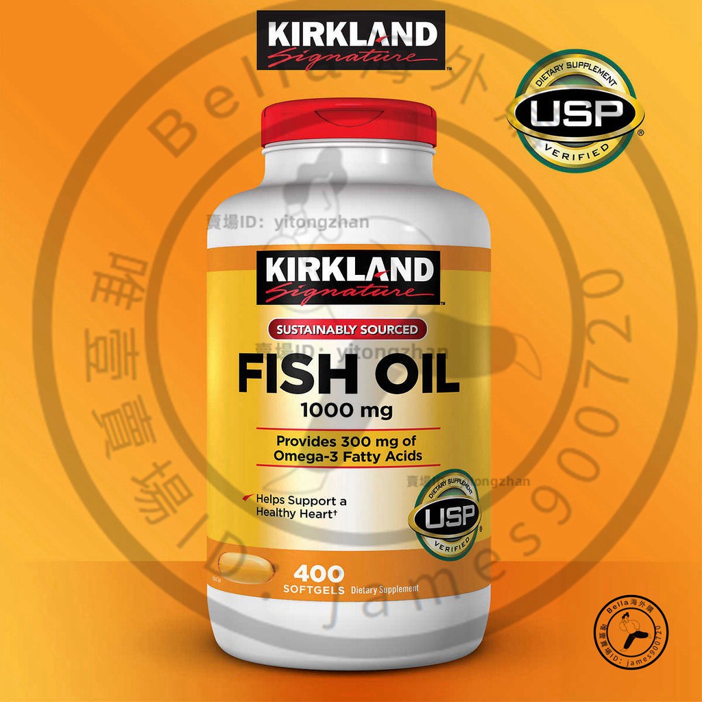 美國 科克蘭魚油 Kirkland Fish Oil 1000 毫克 400 顆大包裝 G-Bella