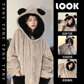 【Luan精選睡衣】睡袍女冬季ins長款加厚浴袍網紅簡約珊瑚絨睡衣可外穿少女傢居服