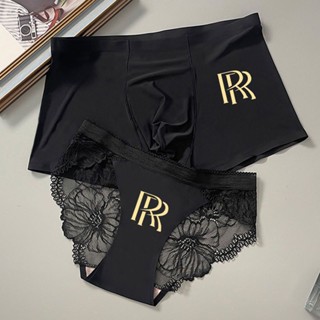 臺灣出貨 免運 內褲 情侶內褲 情侶內褲冰絲無痕夏季新款運動性感蕾絲花邊一男一女輕奢內衣套裝