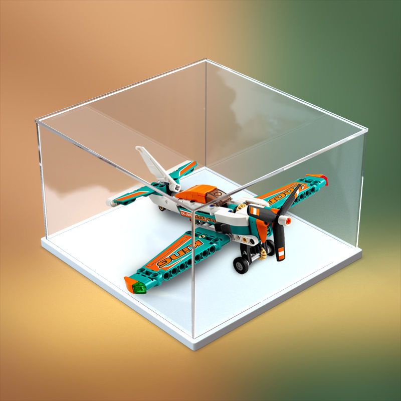 桃園發貨#防塵盒適用樂高42117 競技飛機積木拼裝模型玩具透明亞克力展示盒