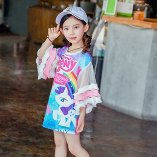 MOMOKO 兒童短袖 女童T恤 女孩短袖上衣 夏裝新款兒童T恤韓版洋氣中大童衣服網紅潮童裝裝