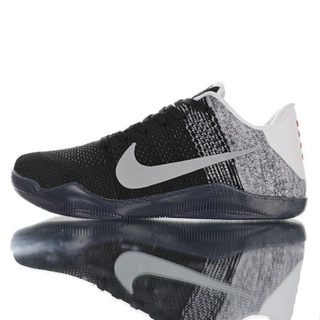 NIKE KOBE XI ELITE LOW FTB 11代 針織 飛線 黑灰白灰勾 男鞋 籃球鞋 822675-105