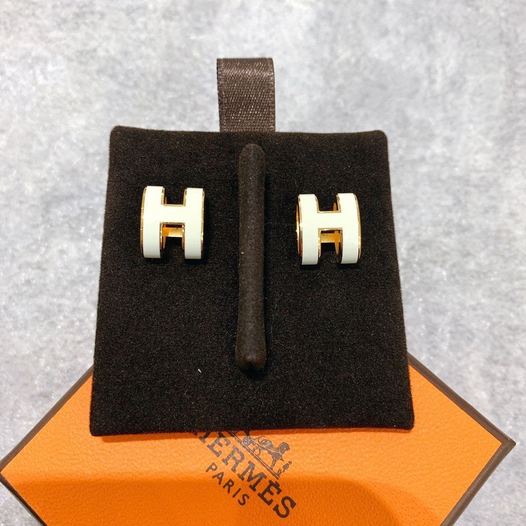 Hermes POP H耳環 白金