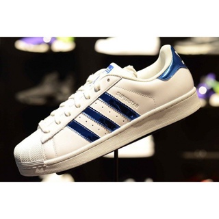 Adidas Originals Superstar 金標 藍線 白色 貝殼頭 藍金 雷射 男女鞋 C77127