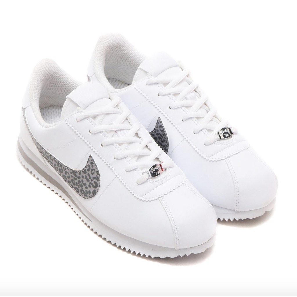 Nike Cortez Basic SL (GS)皮革 灰豹紋 大童鞋 女鞋 AH7528-100