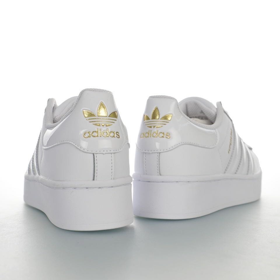 ADIDAS SUPERSTAR BOLD 三葉草 貝殼頭厚底經典女生百搭休閒運動板鞋「全白金標」FV3334