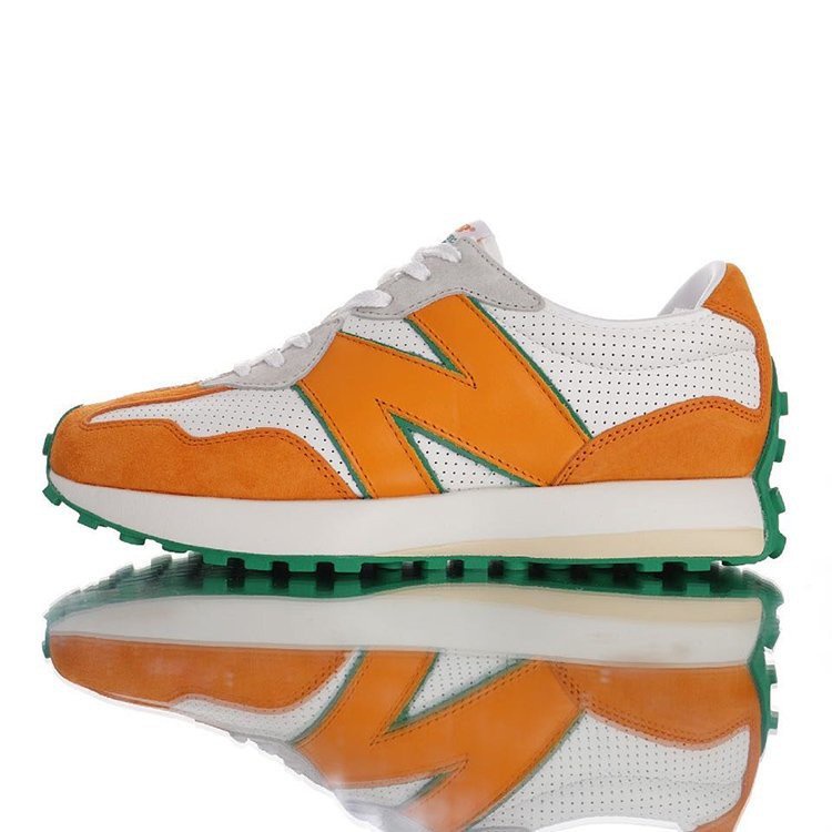 NEW BALANCE MS327系列復古休閒運動慢跑鞋 白橘綠 MS327CBB