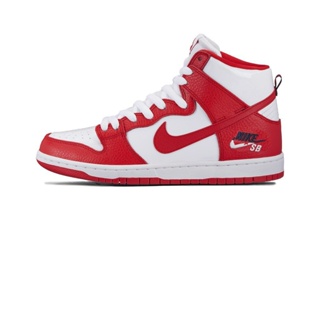 Nike Sb Zoom Dunk High Pro 紅白 皮革 高筒滑板鞋 854851-661 男鞋