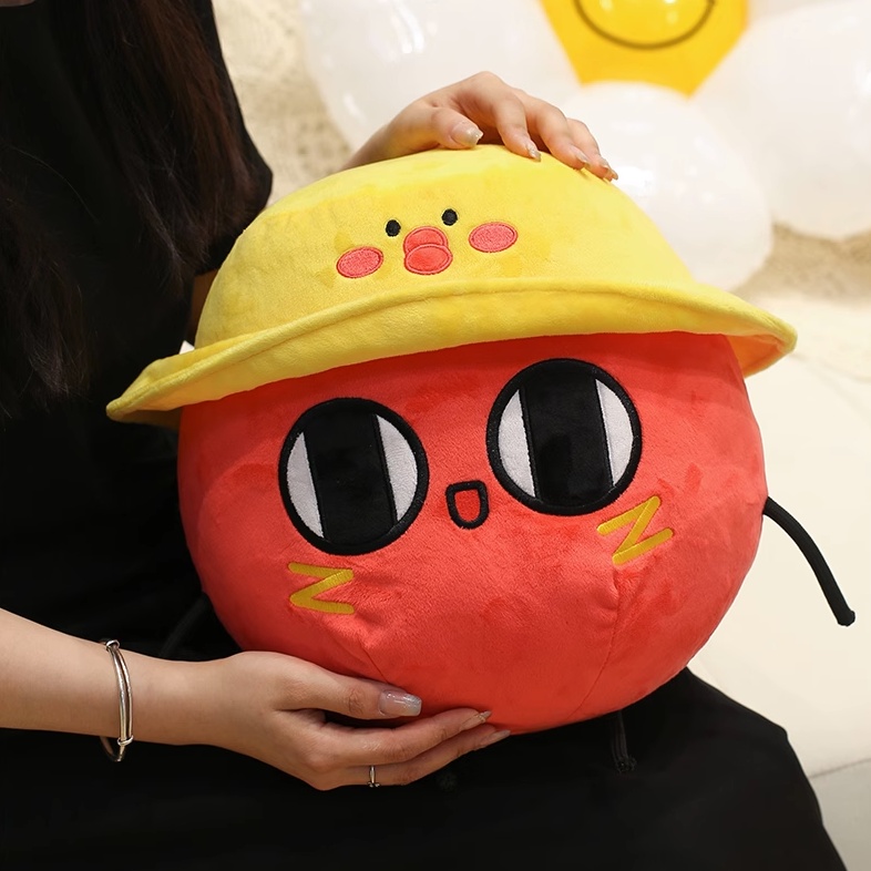 蛋仔派對娃娃 蛋仔派對紅小豆玩偶鹹魚棒公仔兒童毛絨娃娃可愛睡覺抱枕生日禮物 DRJO