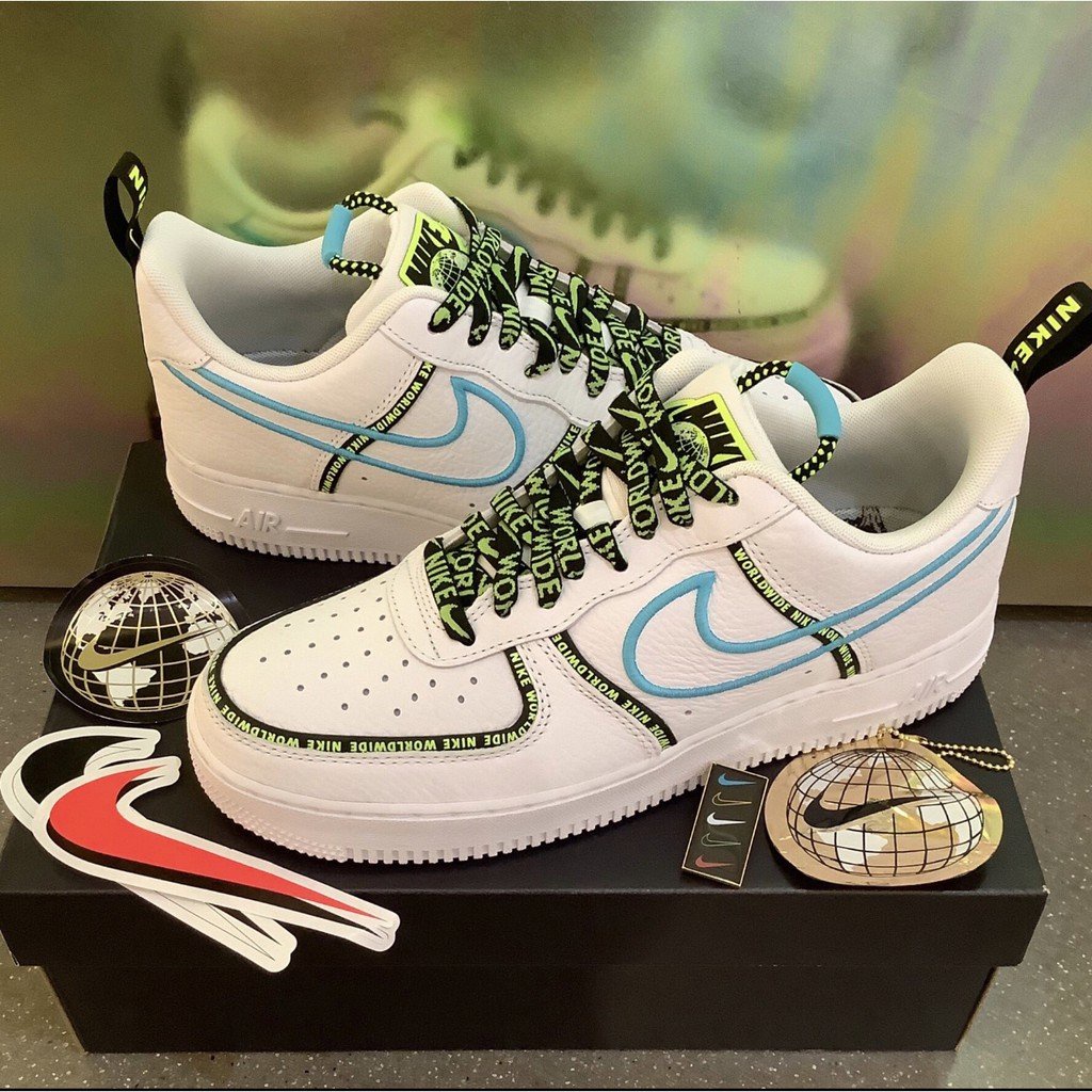 Nike Air Force 1 '07 Worldwide CK7213-100 白藍 螢光