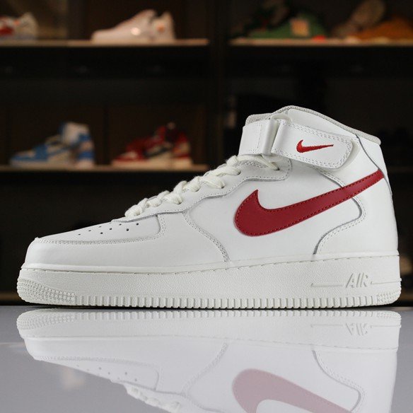 Nike Air Force 1 MID ′07 高筒 白紅 空軍一號 AF1 緩震 籃 315123-126